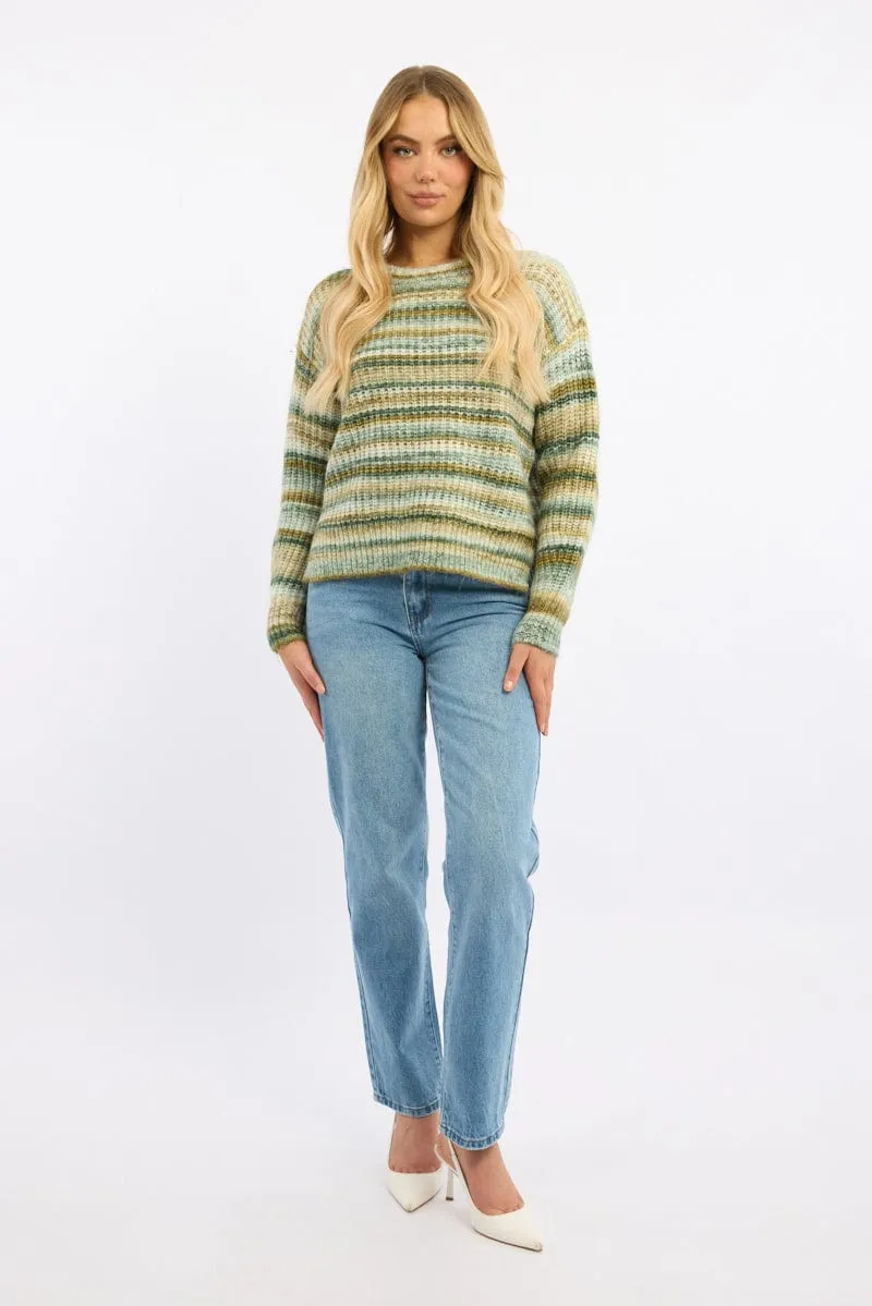 Green Stripe Stripe Knit Jumper sold by Ally Fashion product image thumbnail 2