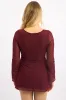 Red Mini Dress Long Sleeve Burn Out sold by Ally Fashion