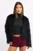 Black Faux Fur Jacket sold by Ally Fashion