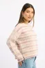 Pink Stripe Knit Jumper Long Sleeve Multi Stripe sold by Ally Fashion
