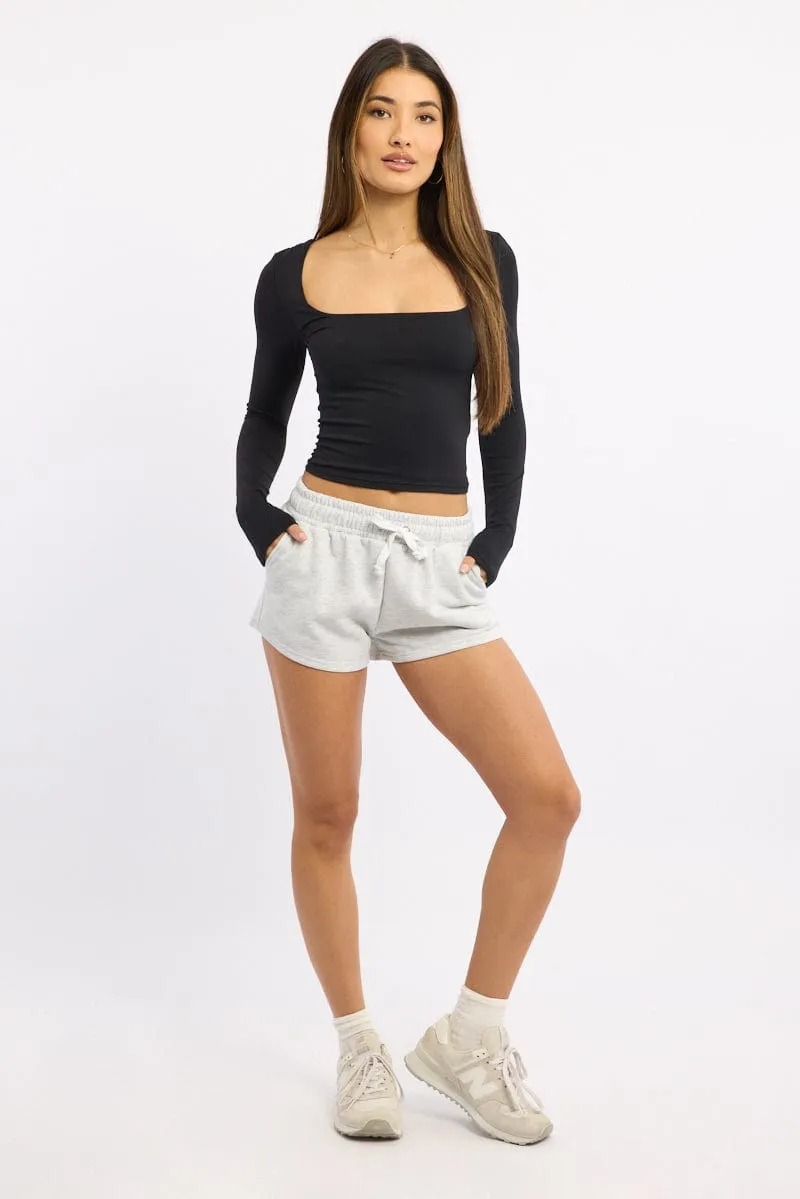 Grey Track Shorts Elasticated Waist sold by Ally Fashion
