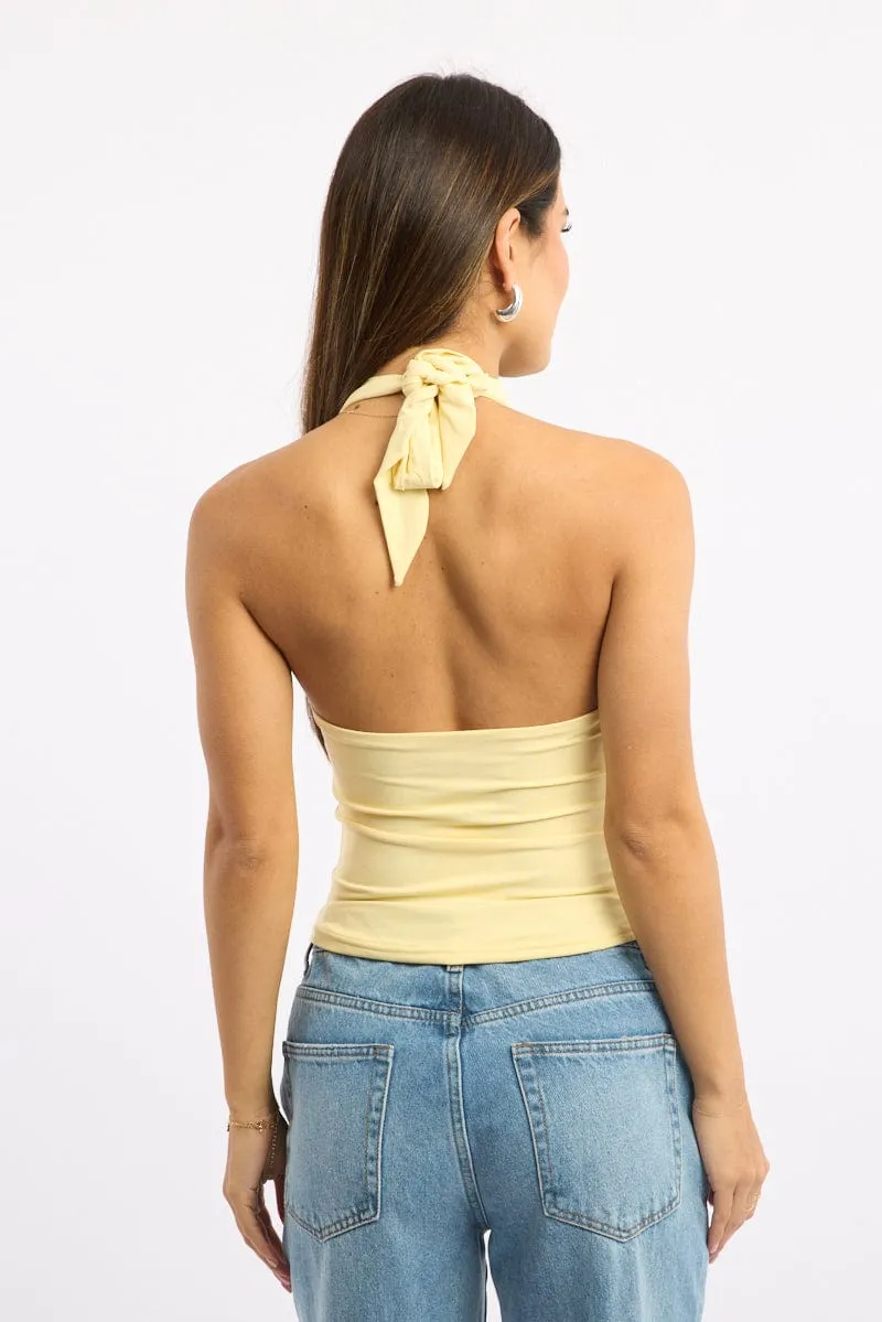 Yellow Halter Neck Top Supersoft sold by Ally Fashion product image thumbnail 4