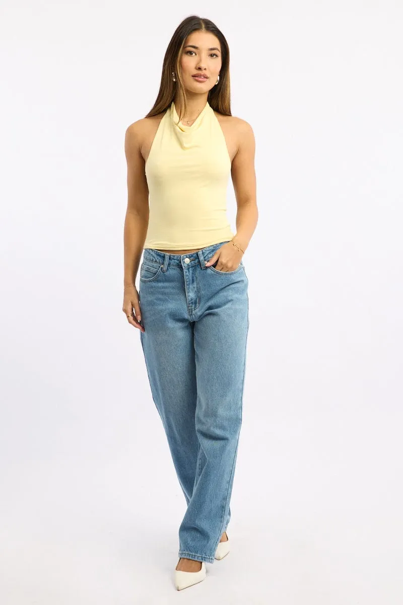 Yellow Halter Neck Top Supersoft sold by Ally Fashion product image thumbnail 2
