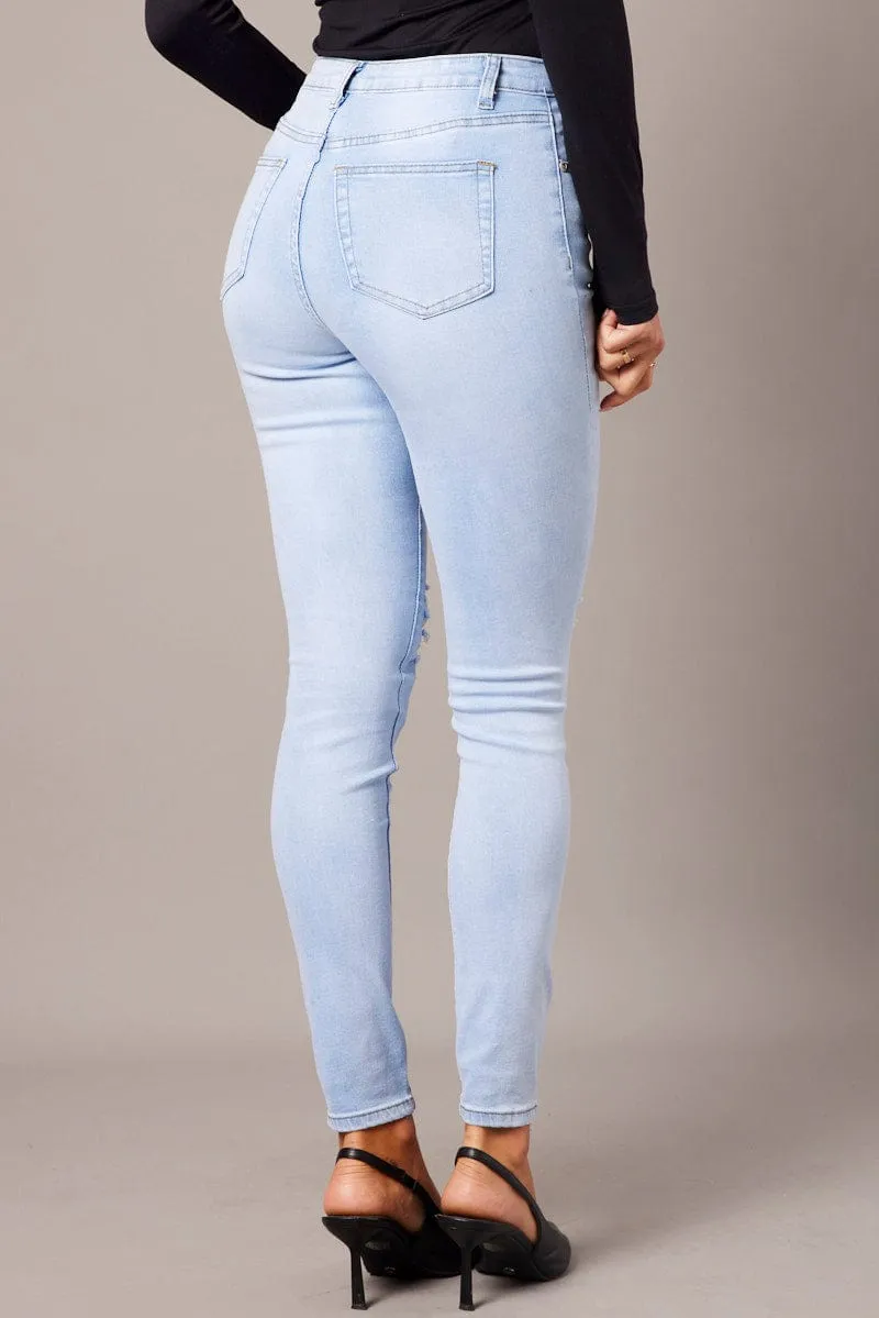 Denim Skinny Jean High Rise Ripped sold by Ally Fashion product image thumbnail 5