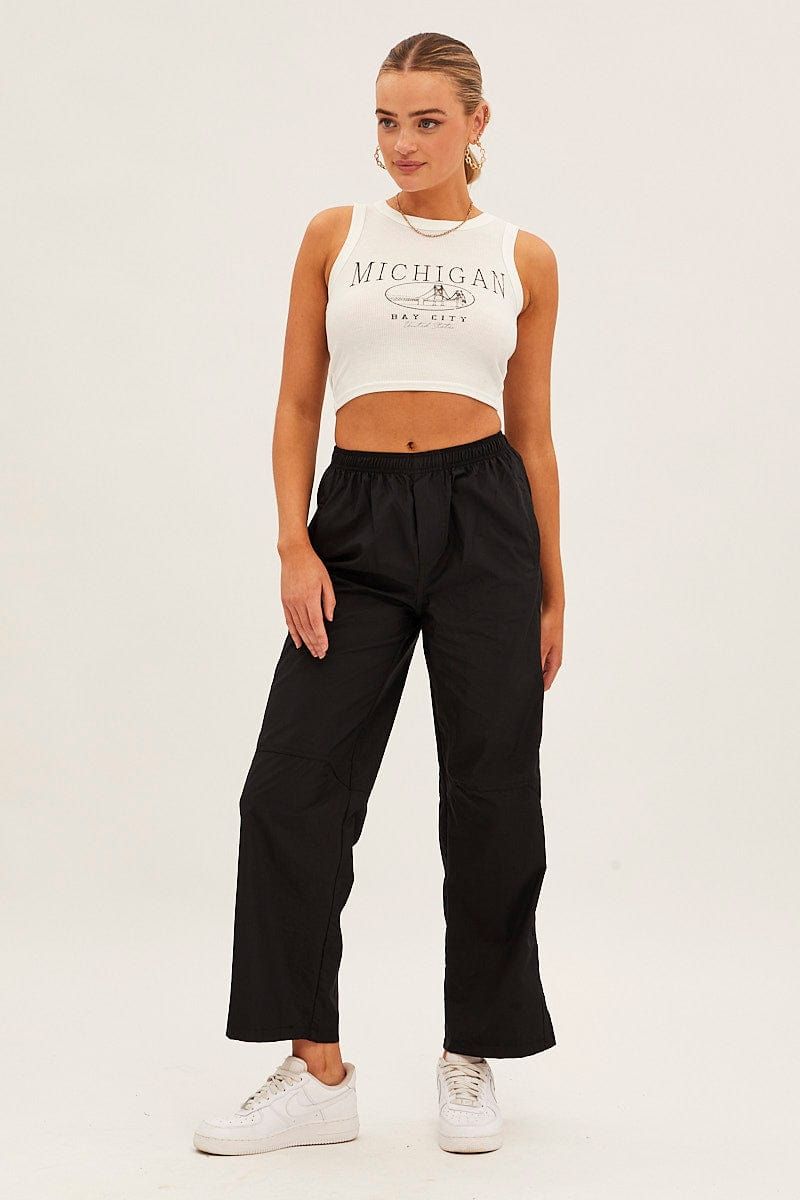 Black Cargo Parachute Pants sold by Ally Fashion