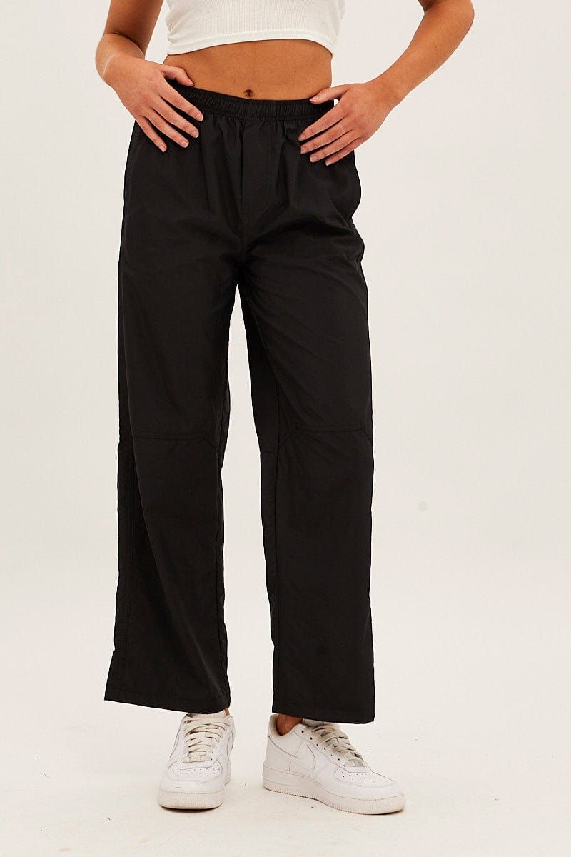 Black Cargo Parachute Pants sold by Ally Fashion product image thumbnail 2
