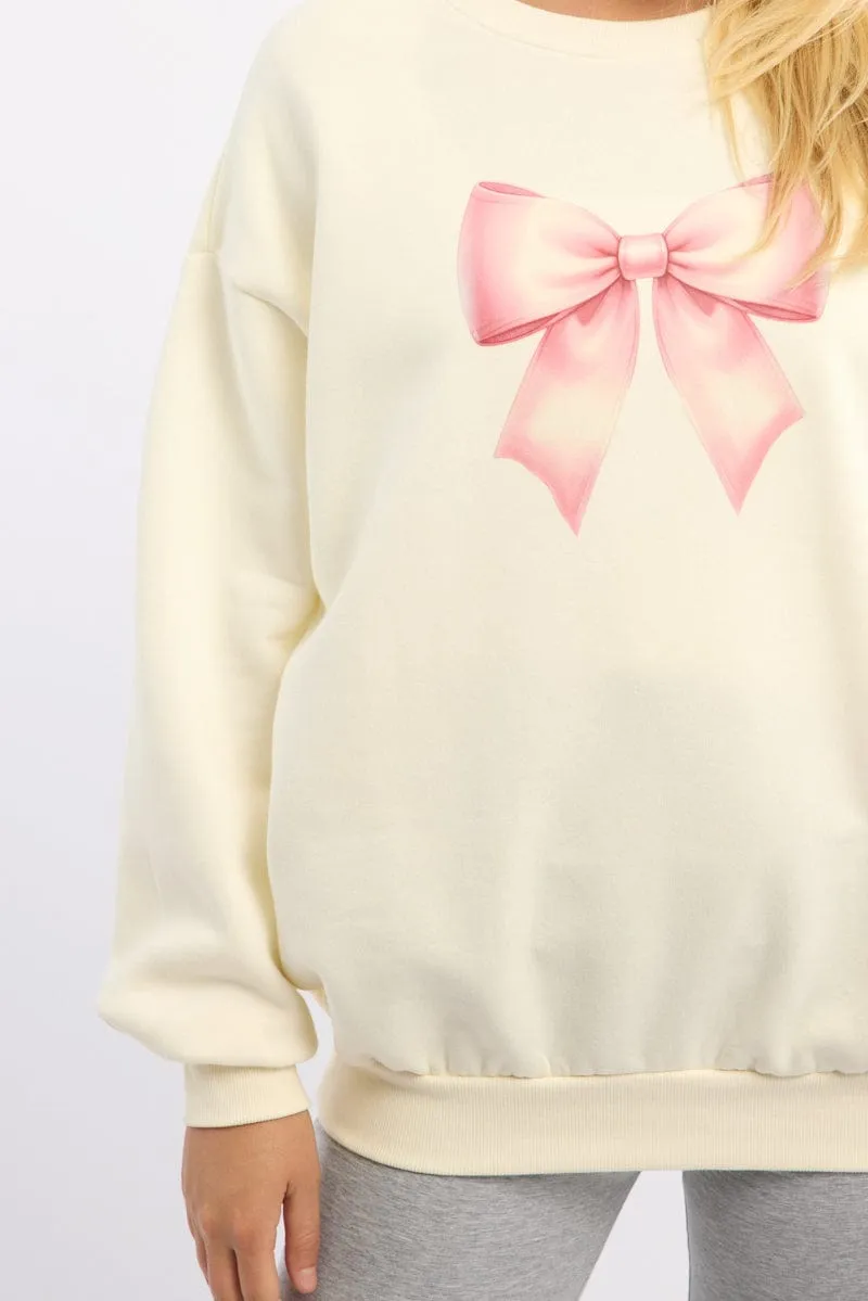 White Graphic Sweater Long Sleeve sold by Ally Fashion product image thumbnail 5