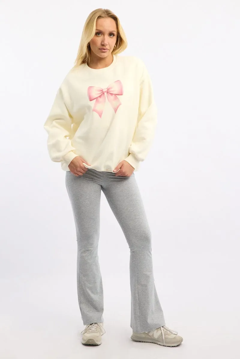 White Graphic Sweater Long Sleeve sold by Ally Fashion product image thumbnail 2