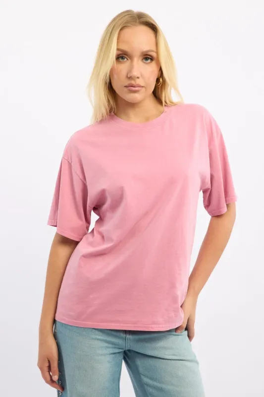 Pink Oversized Tee Short Sleeve sold by Ally Fashion