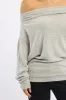 Grey Off Shoulder Top Long Sleeve sold by Ally Fashion