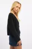 Black Oversized Cardigan Long Sleeve V-neck sold by Ally Fashion