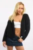 Black Oversized Cardigan Long Sleeve V-neck sold by Ally Fashion