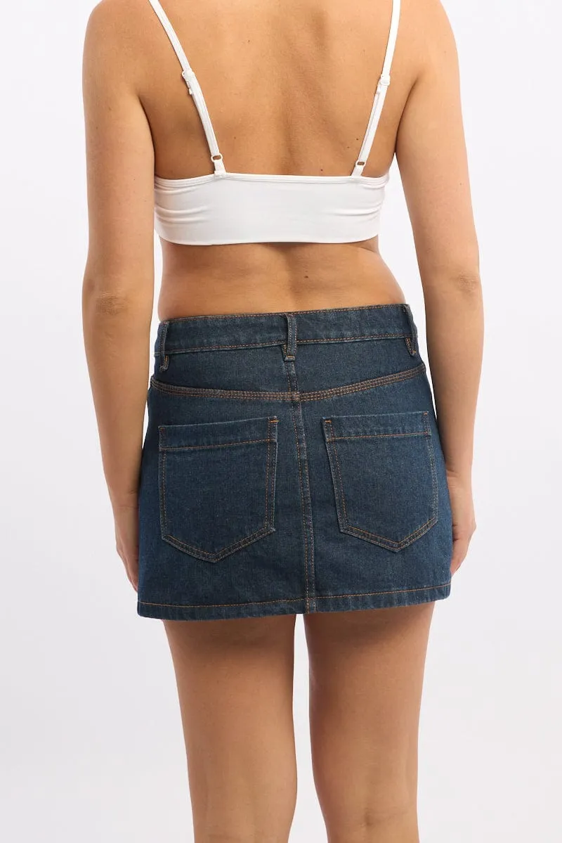 Denim Mini Skirt Mid Rise Regular Fit sold by Ally Fashion product image thumbnail 4