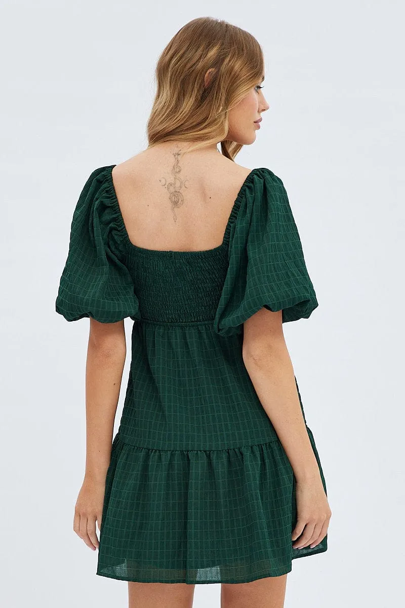 Green Fit And Flare Dress Mini Ruched Bust sold by Ally Fashion product image thumbnail 5