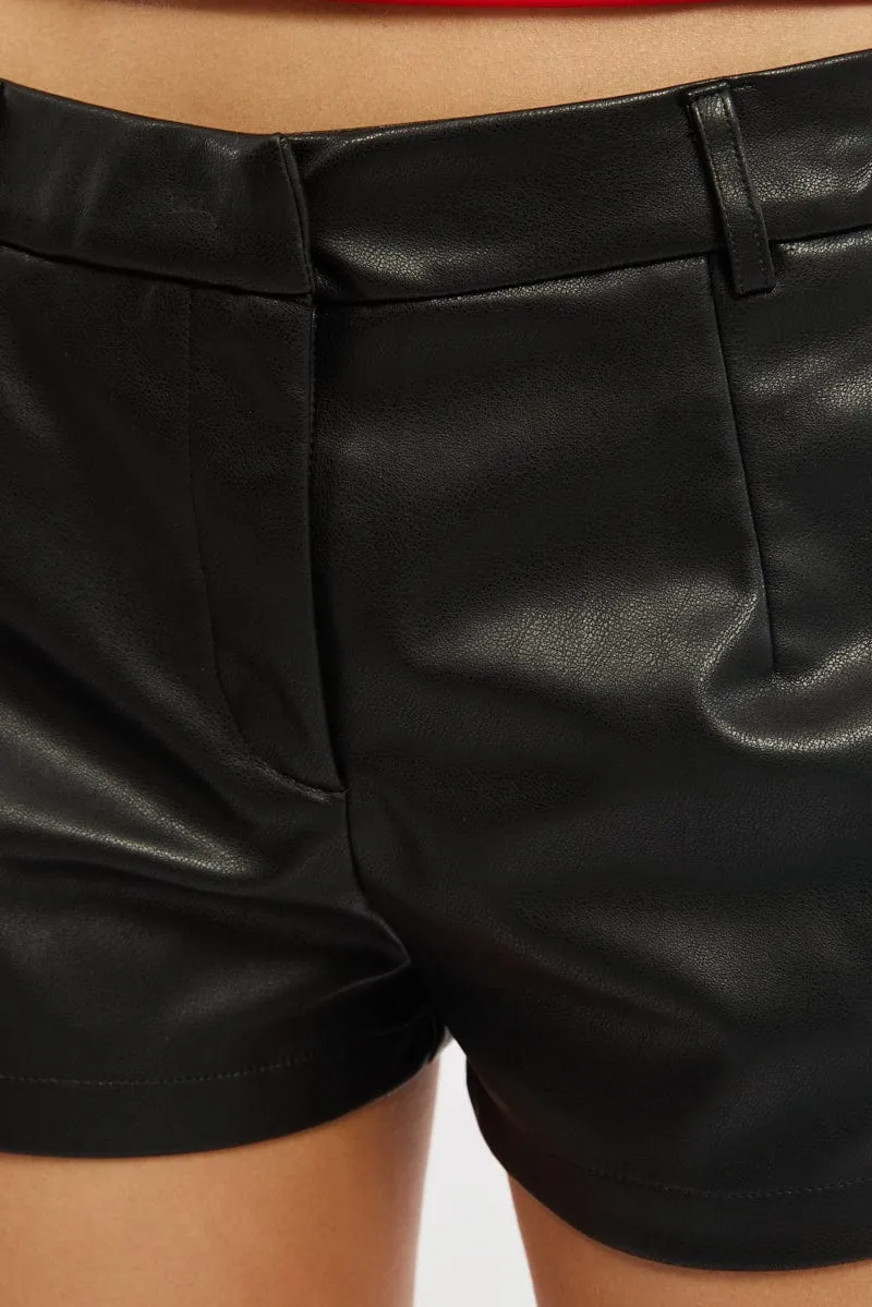 Black Mini Pu Skirt High Waisted Faux Leather sold by Ally Fashion product image thumbnail 5