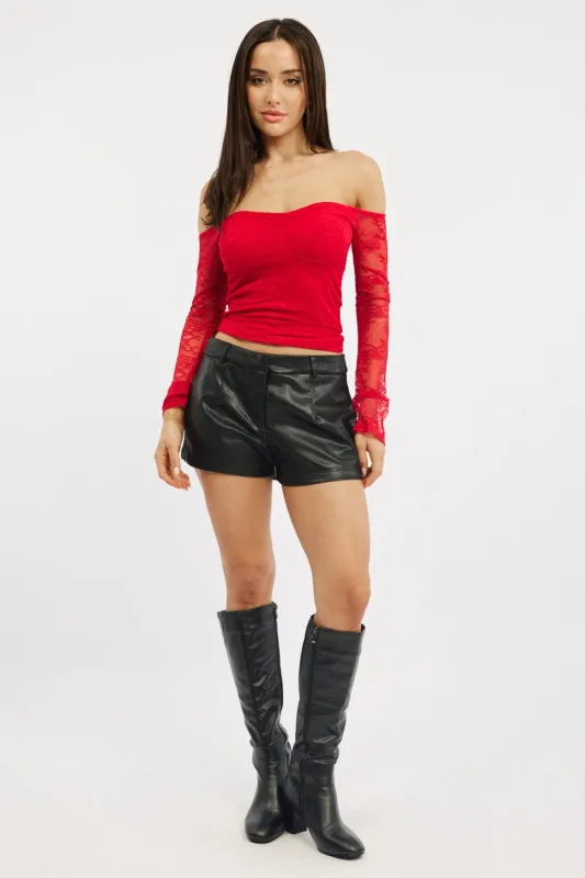 Black Mini Pu Skirt High Waisted Faux Leather sold by Ally Fashion