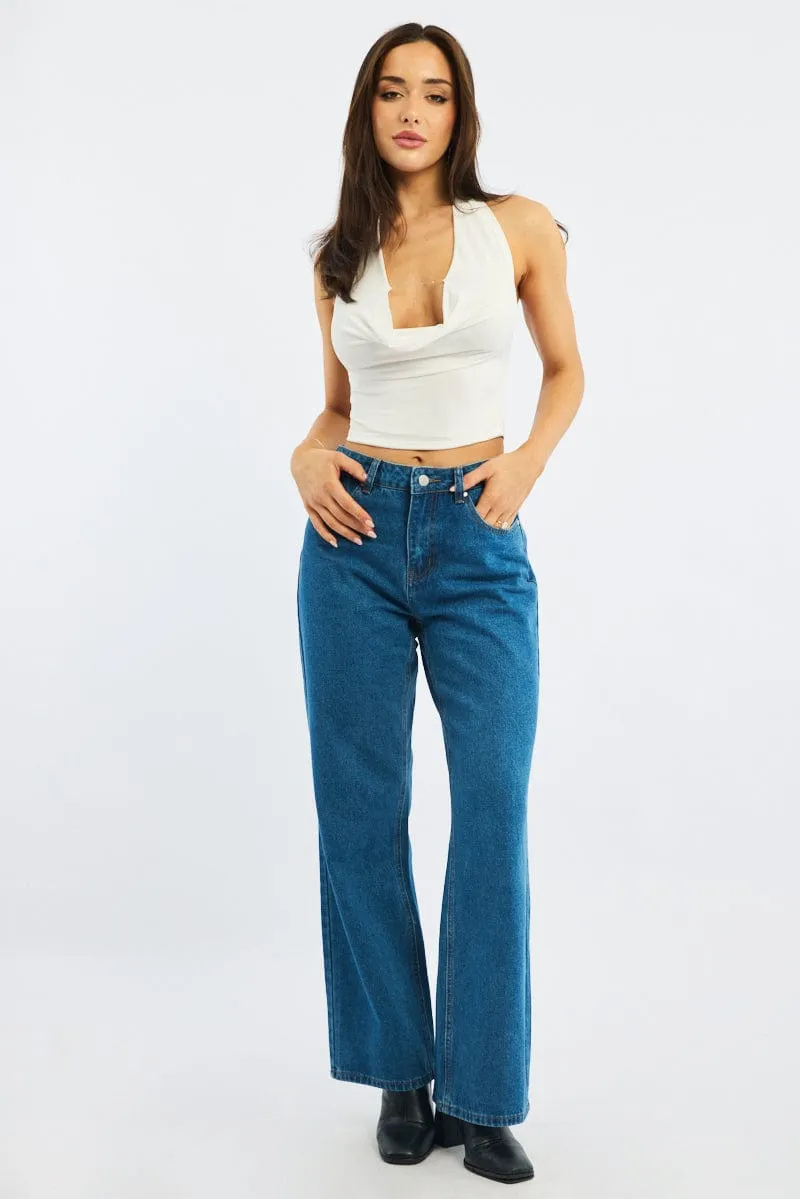 White Cowl Neck Top Backless sold by Ally Fashion product image thumbnail 2