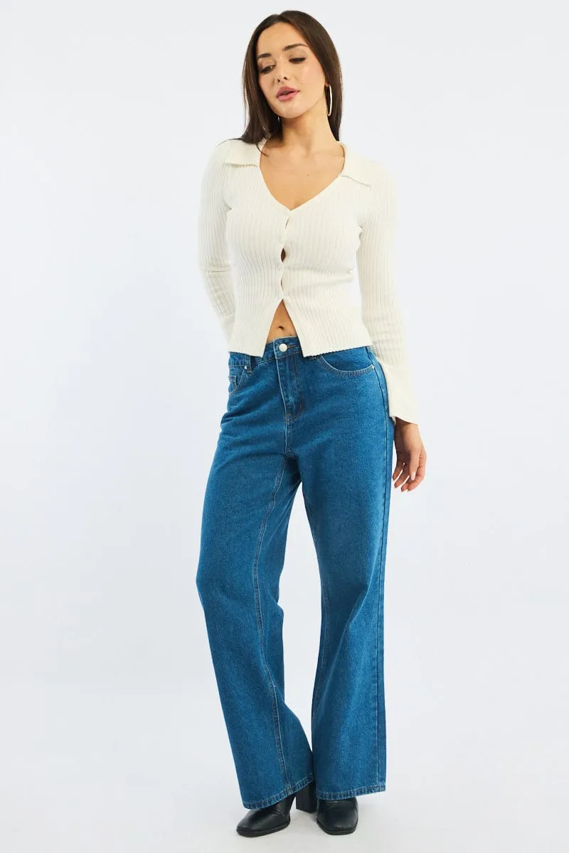 Denim Straight Jeans High Rise sold by Ally Fashion product image thumbnail 3