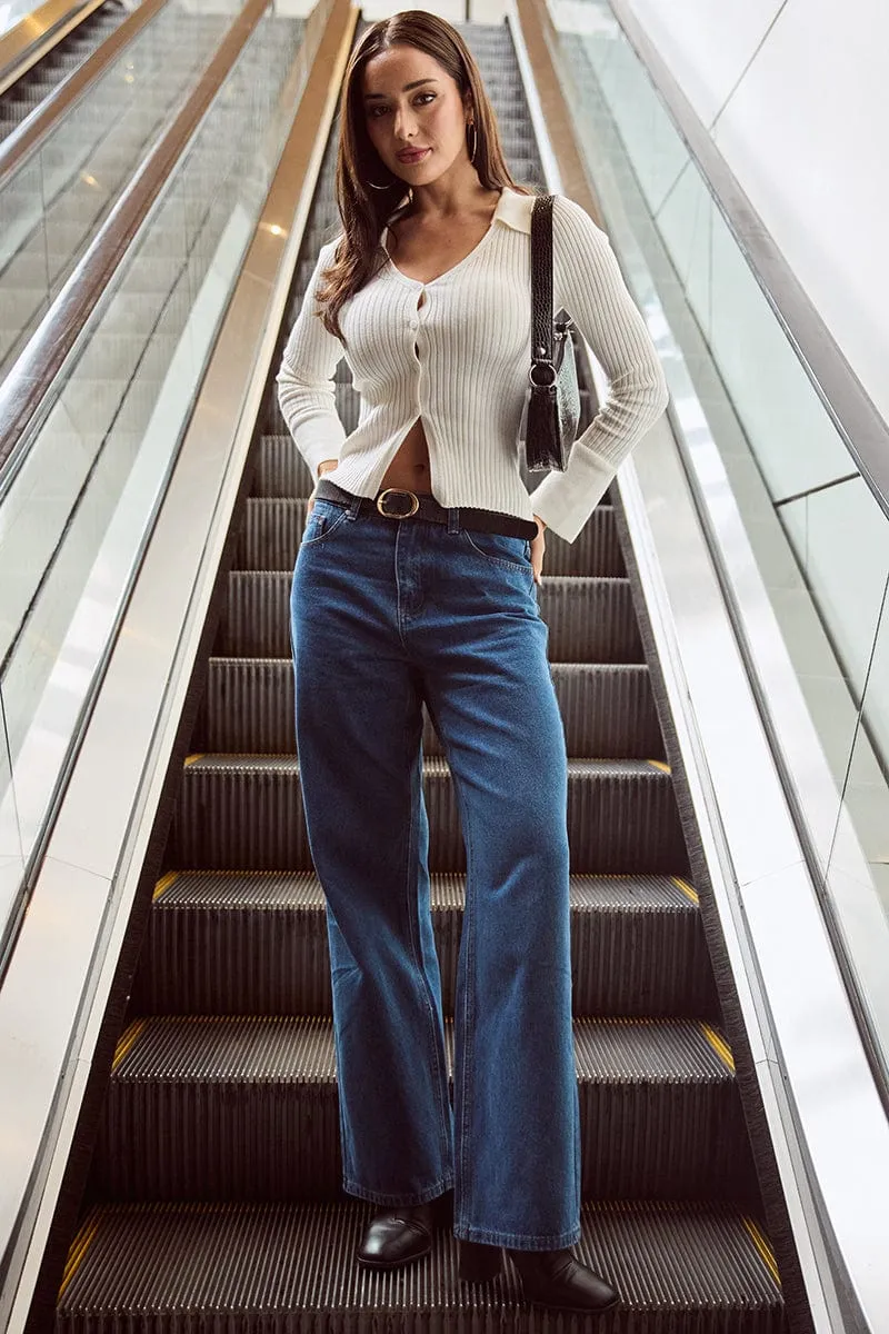 Denim Straight Jeans High Rise sold by Ally Fashion