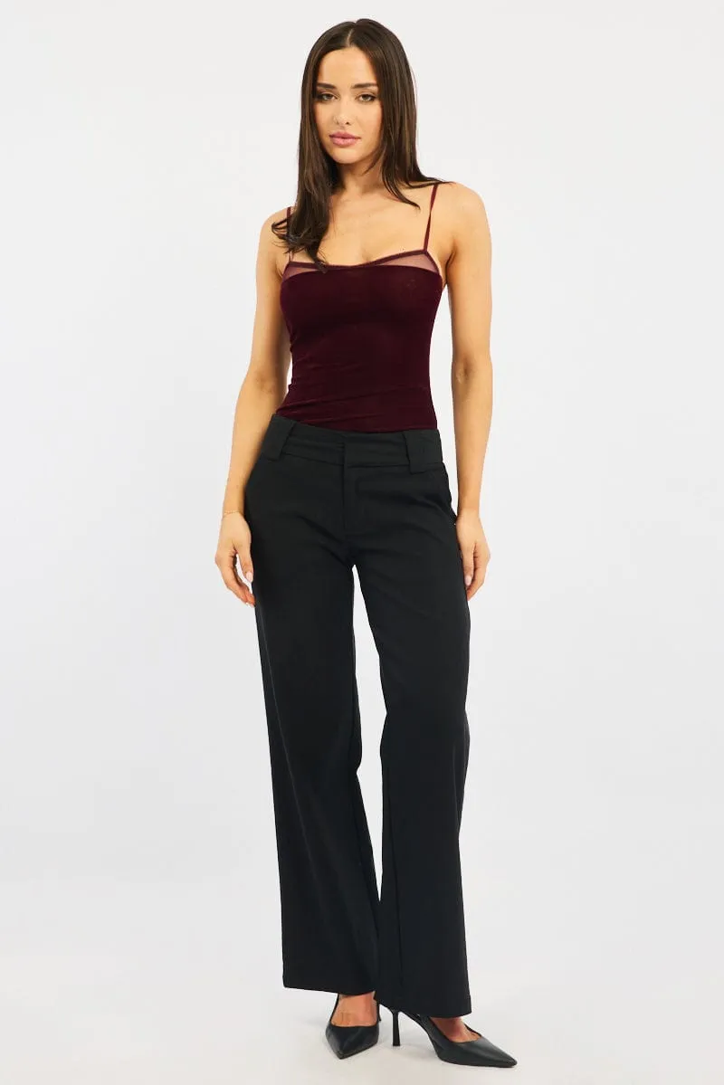 Red Singlet Bodysuit Velvet sold by Ally Fashion product image thumbnail 2