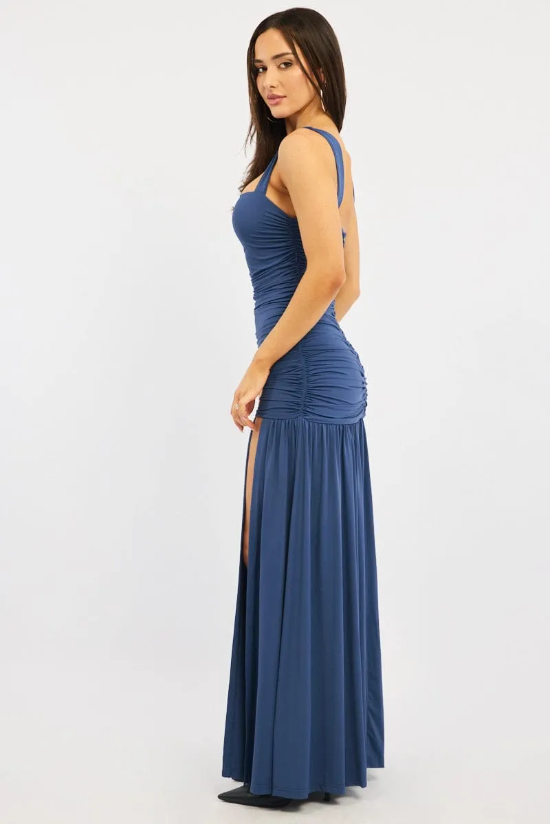 Blue Maxi Dress Front Split sold by Ally Fashion product image thumbnail 2