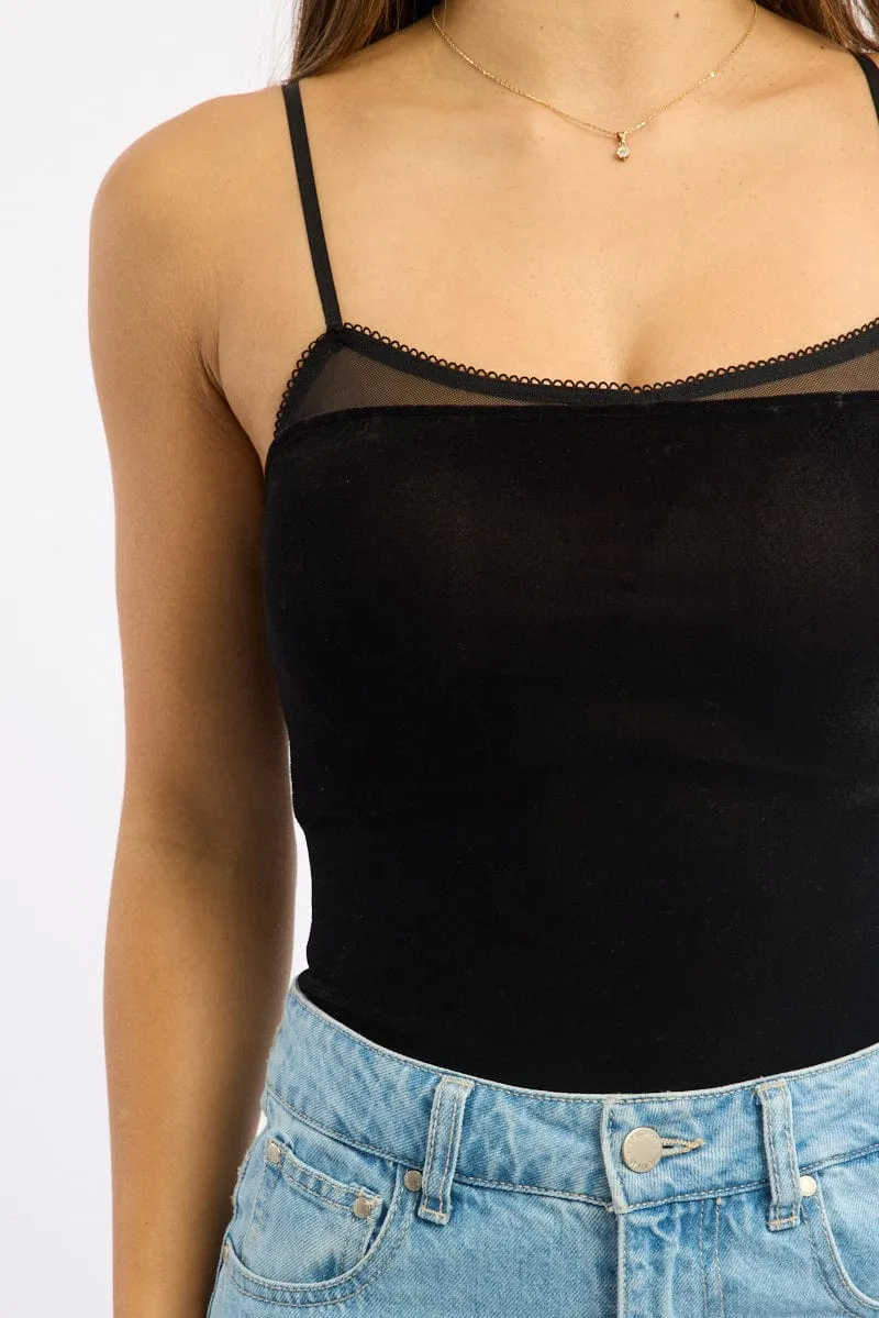 Black Singlet Bodysuit Velvet sold by Ally Fashion product image thumbnail 5