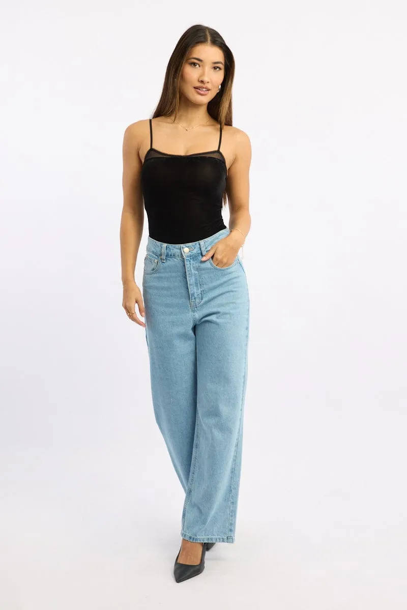 Black Singlet Bodysuit Velvet sold by Ally Fashion product image thumbnail 2