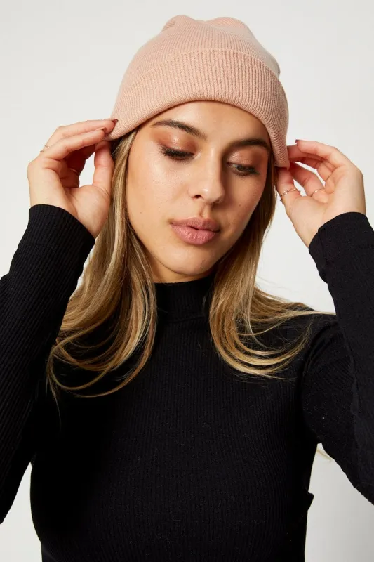 Pink Ribbed Beanie sold by Ally Fashion