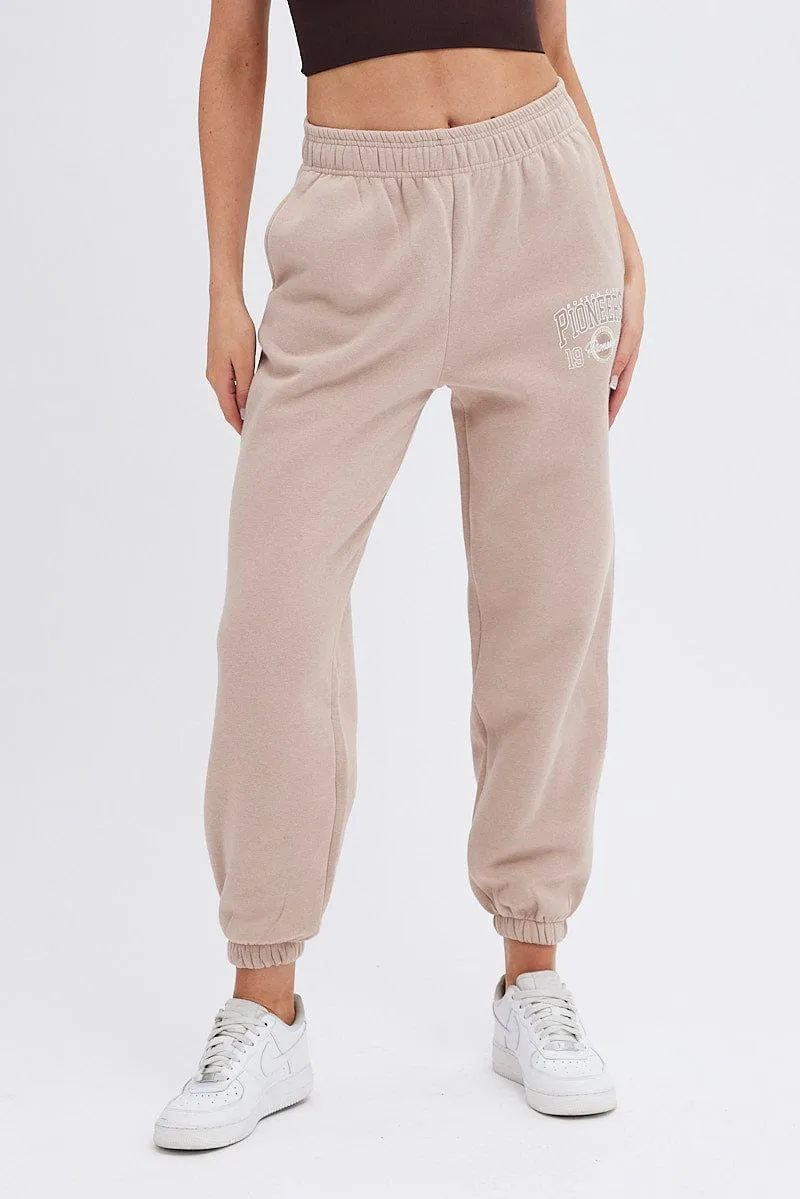 Brown Track Pants High Rise Jogger sold by Ally Fashion product image thumbnail 2