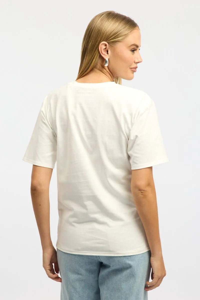 White Graphic Tee Short Sleeve sold by Ally Fashion product image thumbnail 4