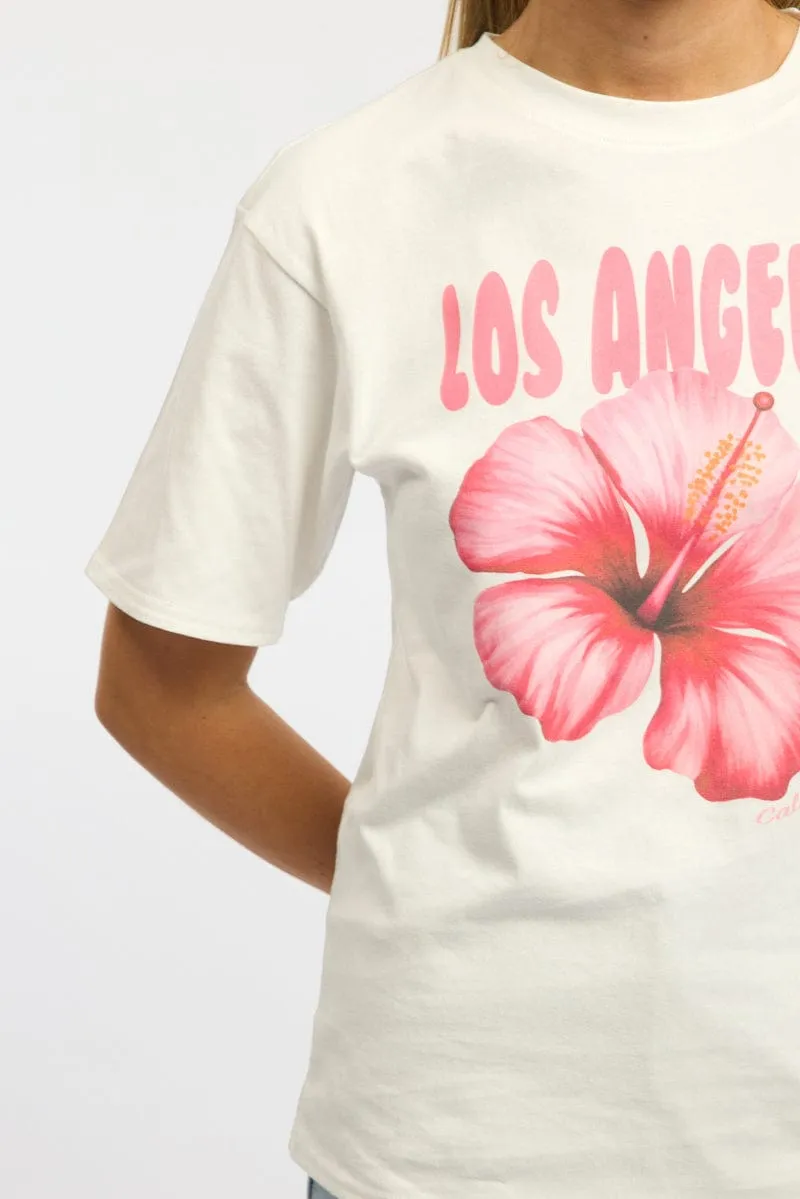 White Graphic Tee Short Sleeve sold by Ally Fashion product image thumbnail 5