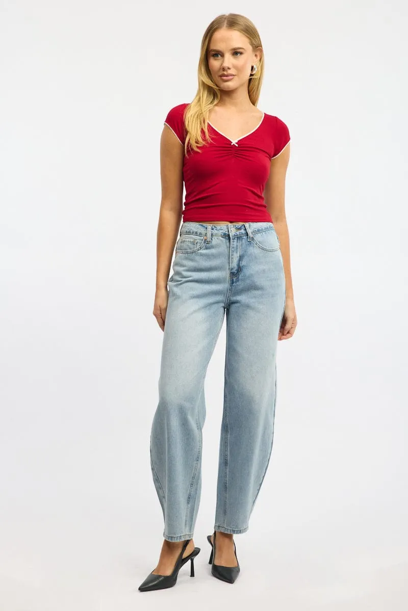 Denim Barrel Jeans sold by Ally Fashion