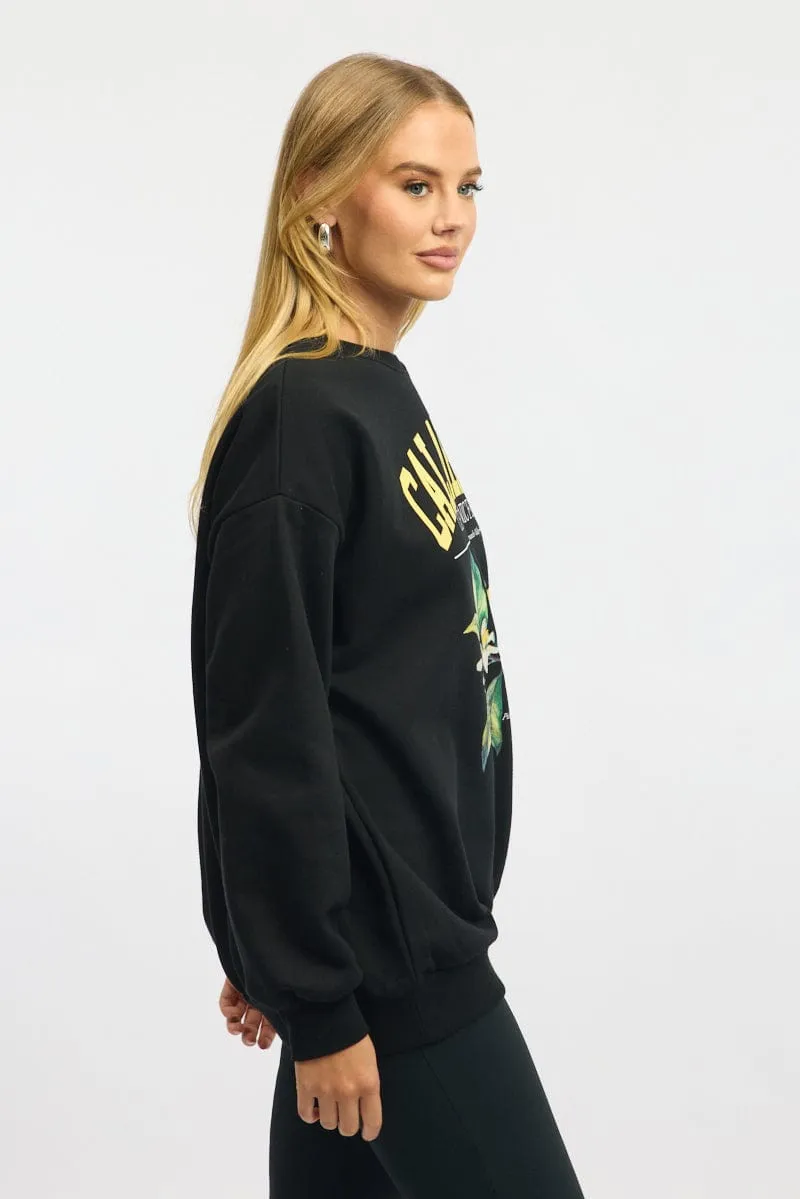 Black Graphic Sweater Long Sleeve sold by Ally Fashion product image thumbnail 3