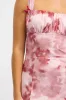 Pink Floral Midi Dress Gathered Bust Mesh sold by Ally Fashion