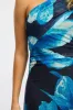 Blue Floral One Shoulder Dress Mesh sold by Ally Fashion