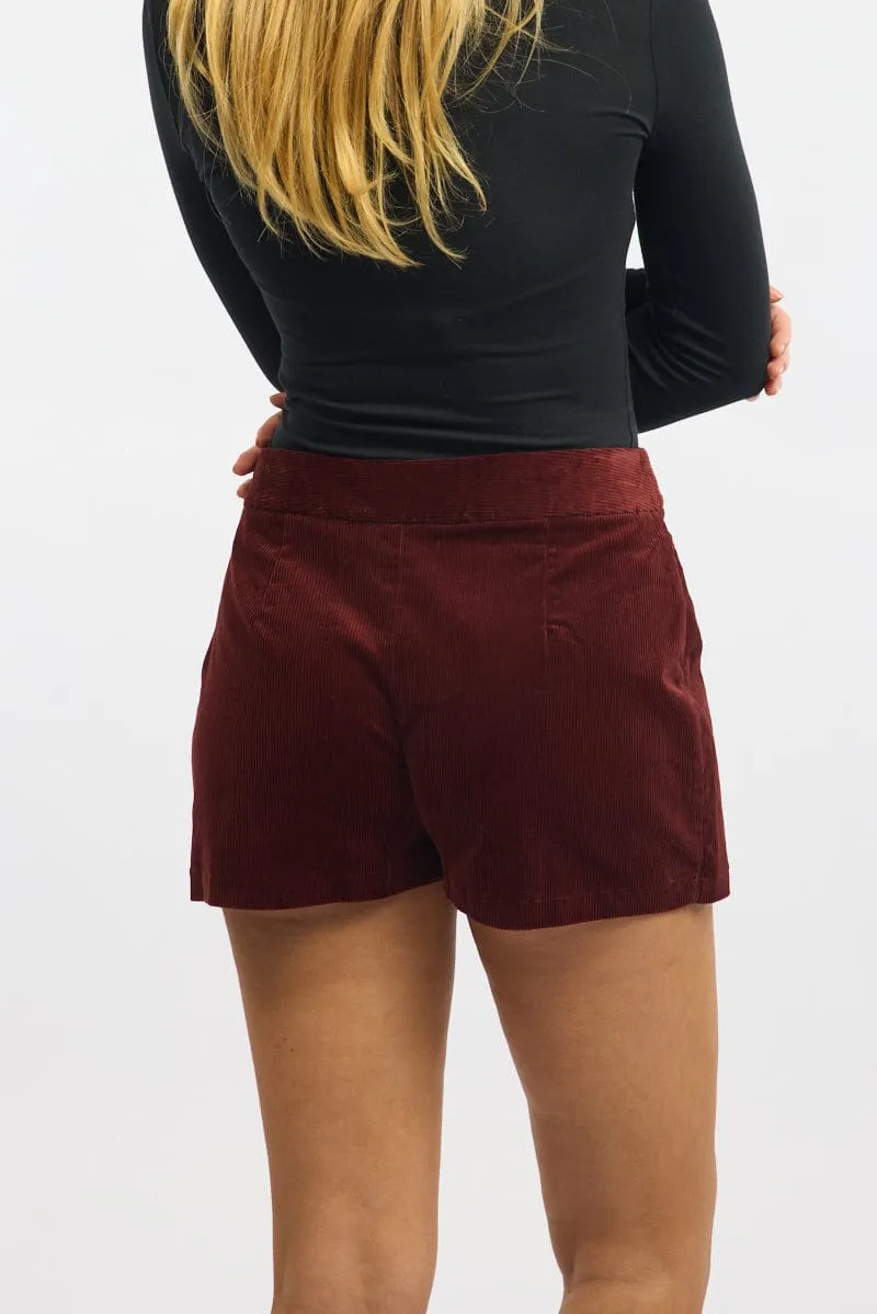 Red Skort Mini Corduroy Skirt sold by Ally Fashion product image thumbnail 4