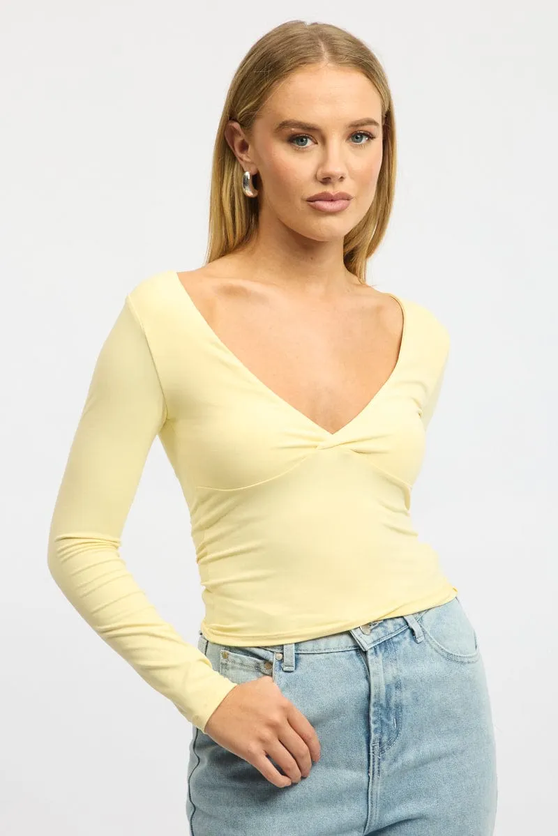 Yellow Supersoft Top Long Sleeve Cross Over sold by Ally Fashion product image thumbnail 2