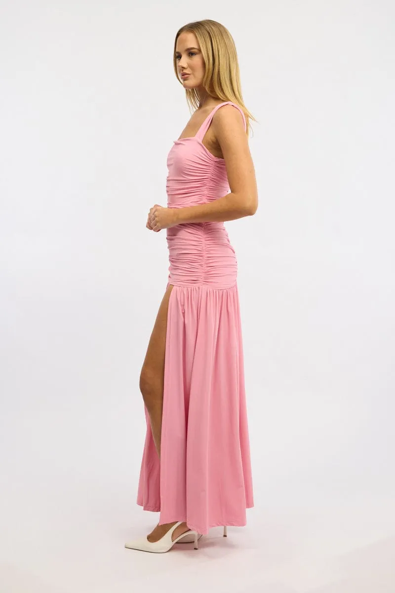 Pink Maxi Dress Front Split sold by Ally Fashion product image thumbnail 3