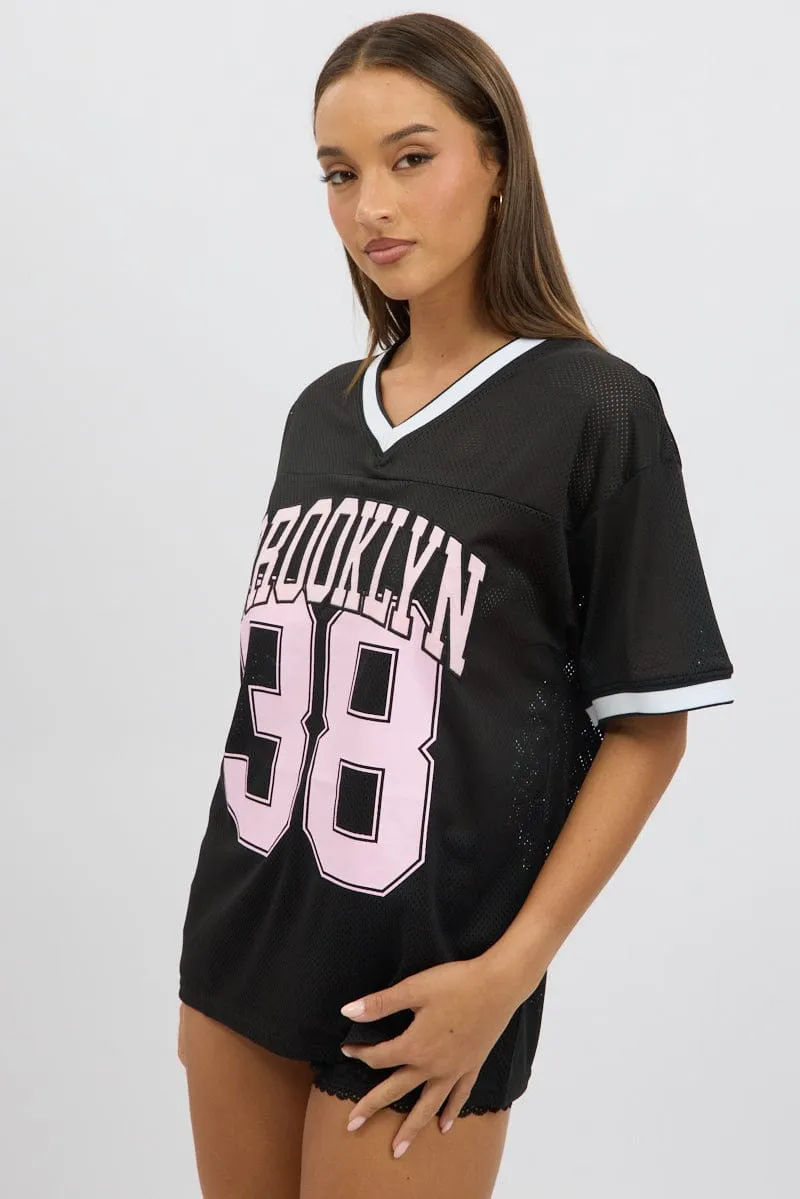 Black Sport Tee Short Sleeve sold by Ally Fashion product image thumbnail 3