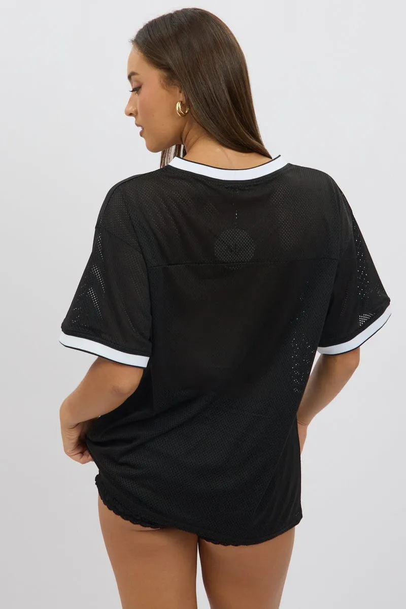 Black Sport Tee Short Sleeve sold by Ally Fashion product image thumbnail 4