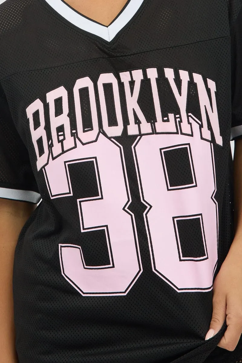 Black Sport Tee Short Sleeve sold by Ally Fashion product image thumbnail 5