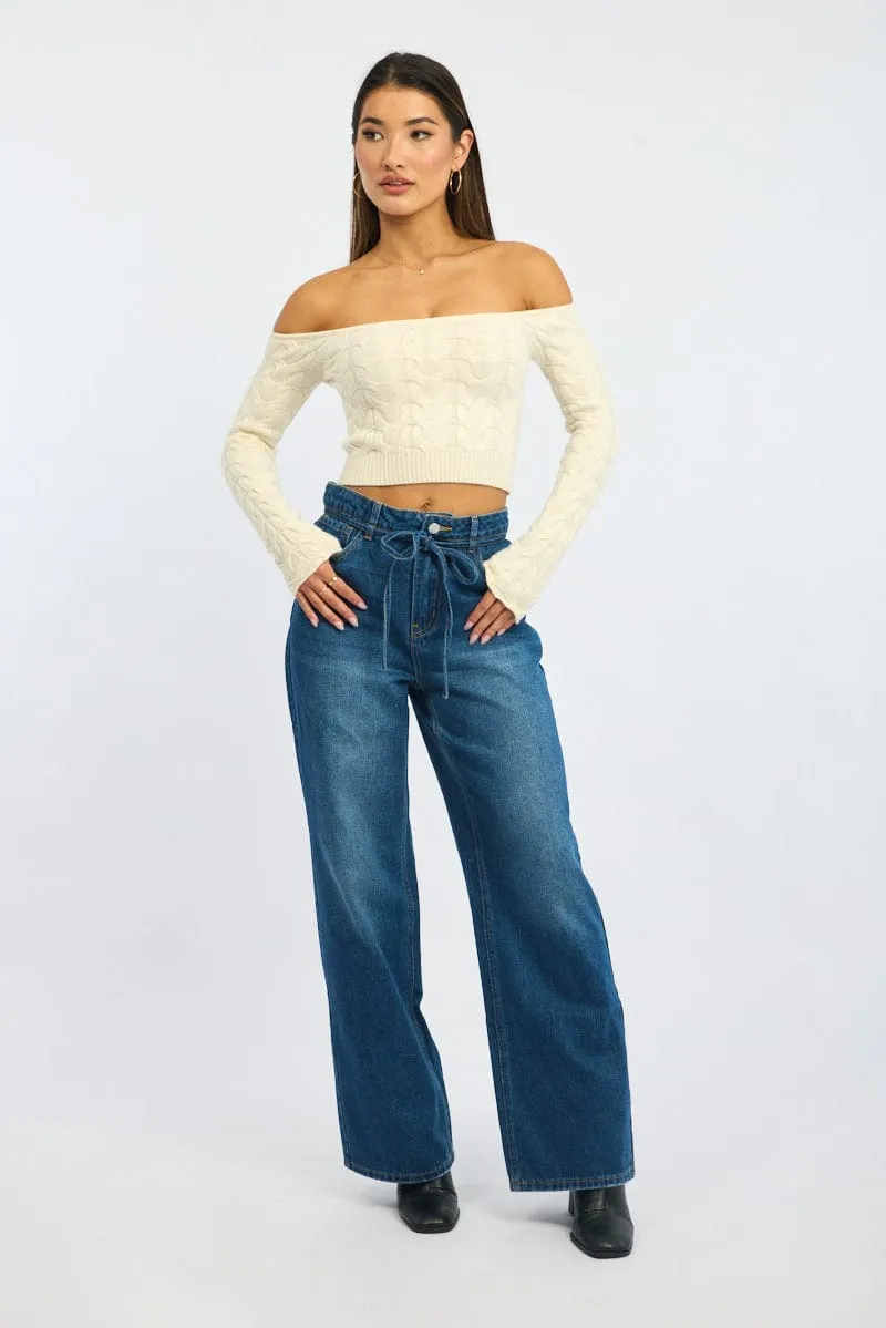 Denim Baggy Jeans Low Rise Belted sold by Ally Fashion product image thumbnail 3