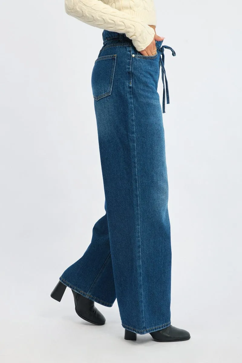 Denim Baggy Jeans Low Rise Belted sold by Ally Fashion product image thumbnail 4