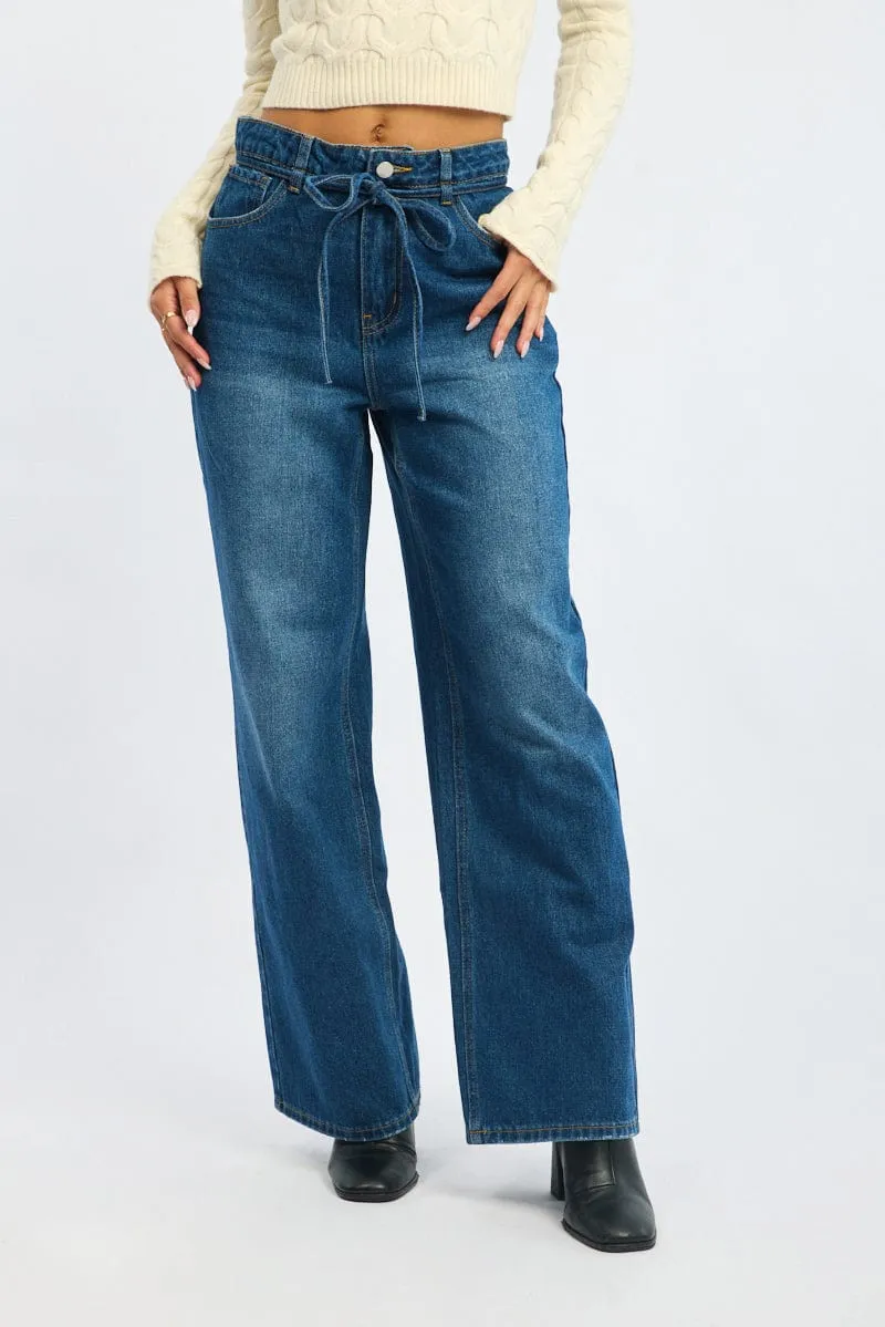 Denim Baggy Jeans Low Rise Belted sold by Ally Fashion product image thumbnail 2