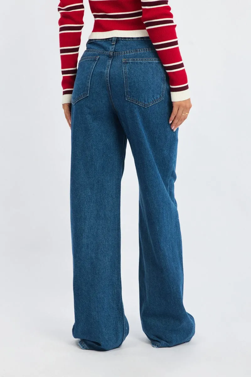 Denim Wide Leg Jeans High Rise sold by Ally Fashion product image thumbnail 5