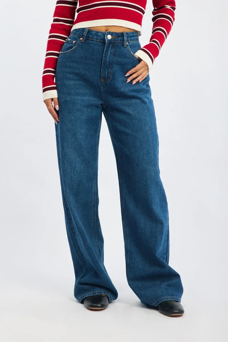 Denim Wide Leg Jeans High Rise sold by Ally Fashion product image thumbnail 2