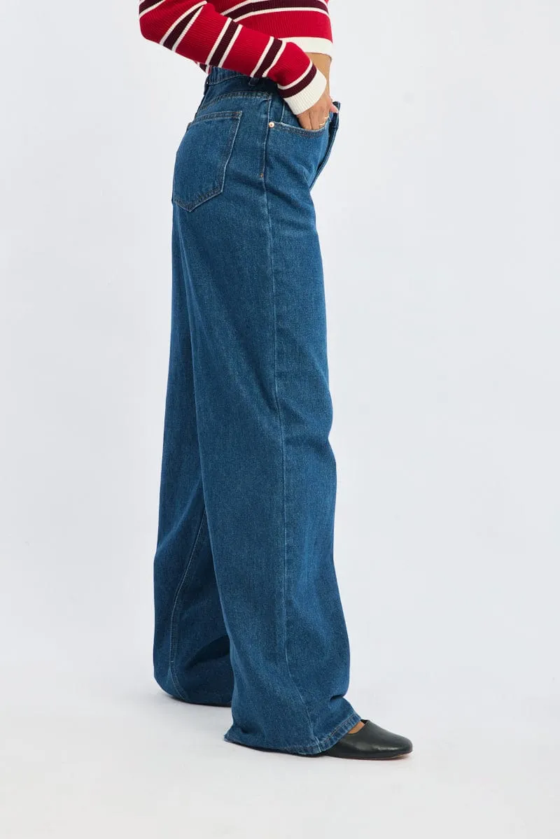 Denim Wide Leg Jeans High Rise sold by Ally Fashion product image thumbnail 4