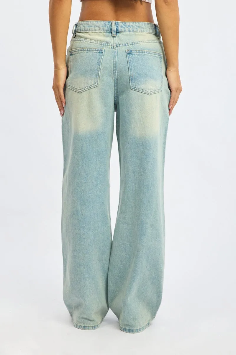 Denim Wide Leg Jeans Mid Rise sold by Ally Fashion product image thumbnail 3