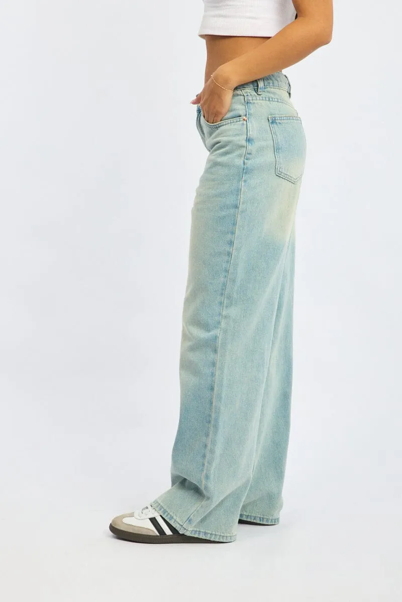 Denim Wide Leg Jeans Mid Rise sold by Ally Fashion product image thumbnail 4