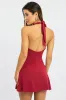 Red Halter Neck Mini Dress sold by Ally Fashion